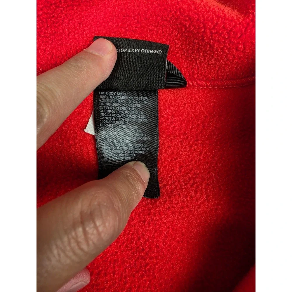The North Face Denali Fleece Jacket Kids Boys XL Red Black Full Zip Outdoor
